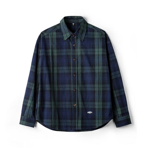 Рабочая одежда Madden, американская ретро сине-зеленая клетчатая рубашка с длинными рукавами, тонкая рубашка с текстурой из чистого хлопка, мужская осенняя сине-зеленая клетчатая рубашка M