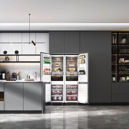 Hisense's blockbuster new product Fully embedded hidden refrigerator Inlaid with built-in ultra-thin cabinet Customized all-in-one refrigerator Ultra-thin 256 single double door first-class energy efficiency Ultimate new product Shining fully embedded 256 Dual system fully air-cooled 256L