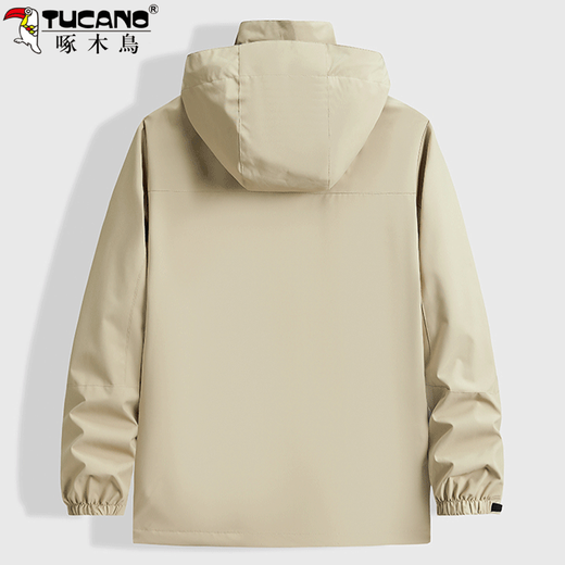 Woodpecker (TUCANO) three-in-one jacket men's jacket autumn and winter outdoor detachable two-piece mountaineering suit casual men's wear navy blue detachable hood + upgraded fabric 2XL recommended weight 135-150Jin Jin equals 0.5 kg