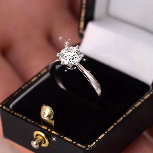 Shusu Wedding Ring Simulation Diamond Ring Wedding Props Wedding fake diamond ring opening adjustable proposal ceremony Simulation Diamond Ring Male + Female + Matching Ring Box