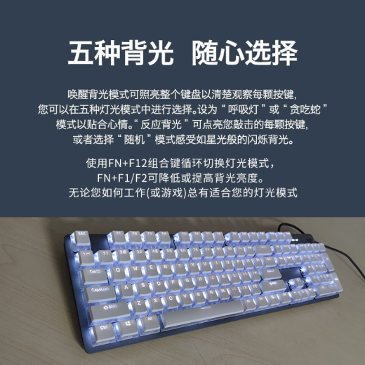 罗技（Logitech） K845 有线机械办公键盘 游戏电竞 朋克复古键盘外设电脑笔记本节日礼物 diy个性键帽 K845（青轴）+白巧克力键帽