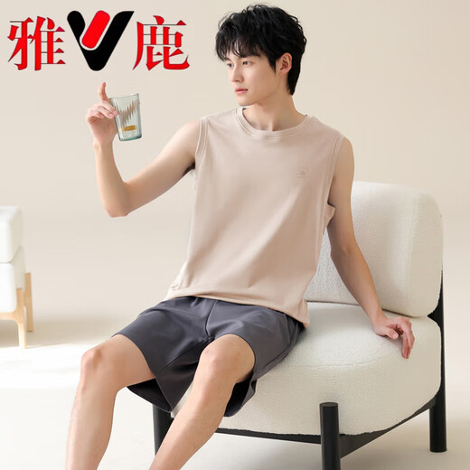 Yalu Vest Pyjamas Men's Men's Cotton Cotton Sans manches Home Vêtements NOUVEAUX HOTES CASSORATIQUES SHORTS DE LA TAILLE SUIT