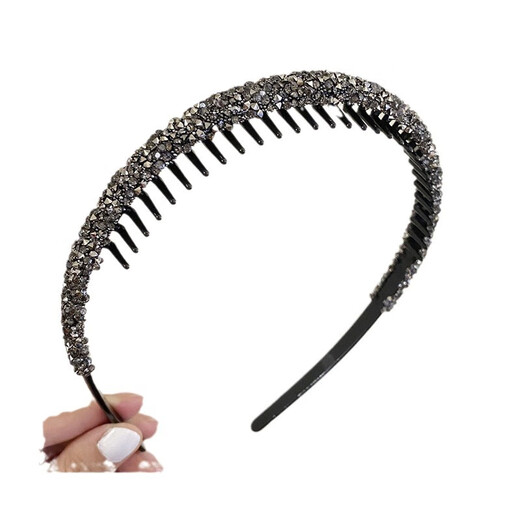 Hua Shi can break the hair and arrange the artifact drill headband for women with bangs hair non-slip headband short hair hairpin 2023 new style 3# random diamond toothed headband - silver