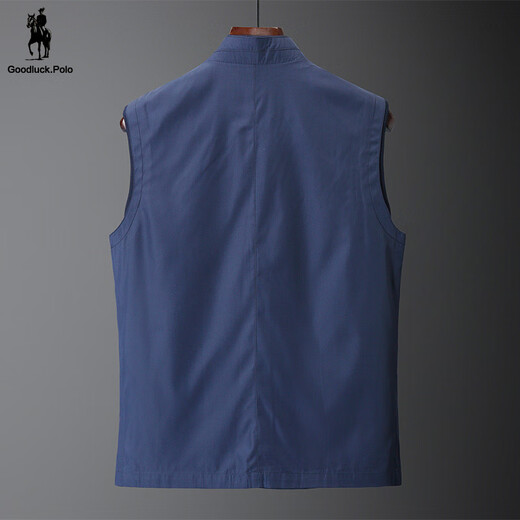Polosport American Paul Classic Men's Thin Stand-up Collar Vest Autumn Thick Sleeveless Vest Vest Casual Vest Men Dark Blue 2XL 185/100A
