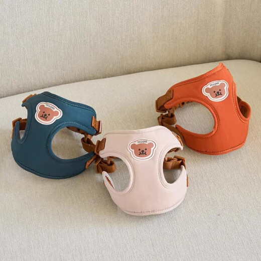 GIAHANDXB-008 Dog Harness with Traction Rope Vest Style Beige Harness + Multifunctional Traction Rope M Recommended Bust 43-51cm 7-13Jin Jin equals 0.5kg