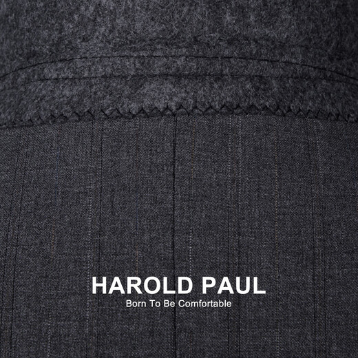 HAROLD PAUL dark gray striped no-iron anti-wrinkle suit men's business casual dark gray XL recommended 65-75kg (refer to the size chart)