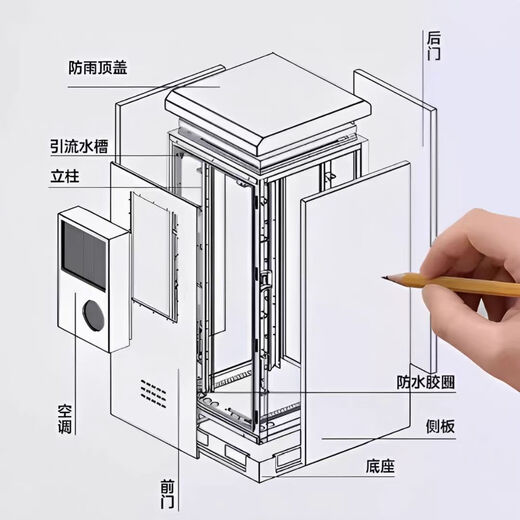 Outdoor integrated cabinet waterproof and acid rain resistant 5G base station hot and cold intelligent constant temperature communication power amplifier cabinet customization 650*650*1200 including air conditioning/front and rear doors