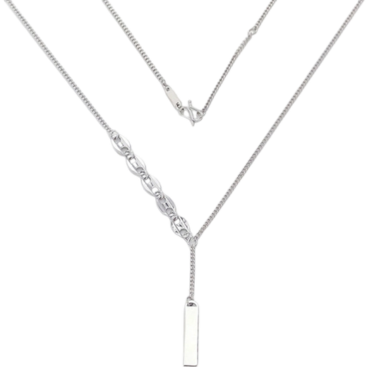 Laofu gold platinum necklace signed on the tassel, simple, fashionable and versatile necklace for boyfriend and husband holiday birthday gift 2025, about 6.46g