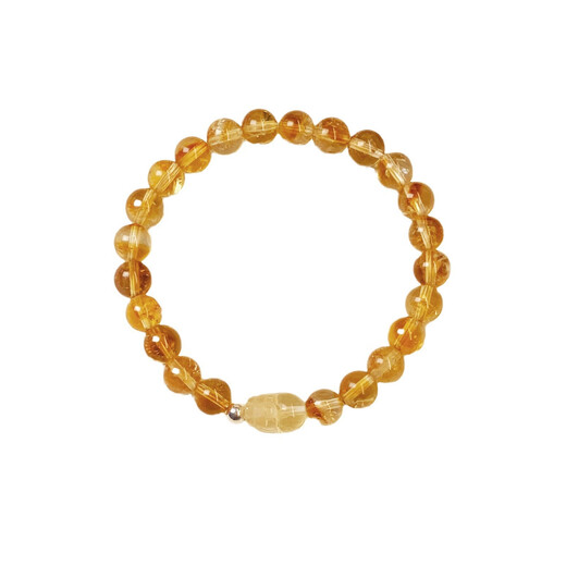 Bertha Di 2025 genuine shopping mall same style yellow hair crystal crystal bracelet for women Pixiu model only enters but cannot come out to attract wealth crystal bracelet 6mm citrine Aseta crystal symbiotic Pixiu bracelet single circle A-213