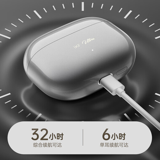 IKF Ultra JD Exclusive True Wireless Bluetooth Headset Ring Iron In-Ear ANC Noise Reduction LDAC Music Sports Running Suitable for Apple Huawei Xiaomi Titanium Metal Color