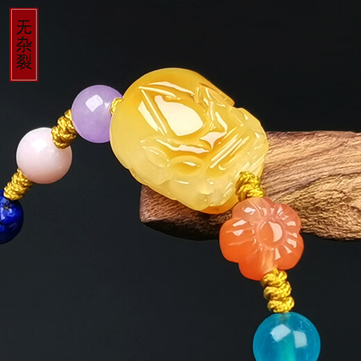 Amber style, one thing, one picture, one certificate, beeswax bracelet, women's bracelet, full honey chicken oil yellow natural amber hand beads, bracelet 6.15g, 15*11*10mm