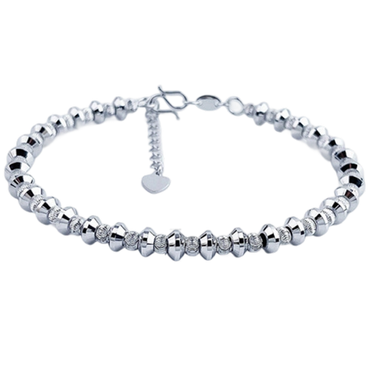 Lao Fengxiang pt950 platinum abacus bead scimitar bead bracelet for girlfriend and wife Chinese Valentine's Day birthday gift 2025 about 13.03g