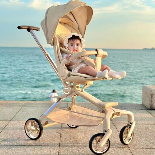 Maruya second generation oneye baby walking artifact T6 can sit and lie down with high view baby walking stroller for children Maruya T2 Traveler Jungle Green