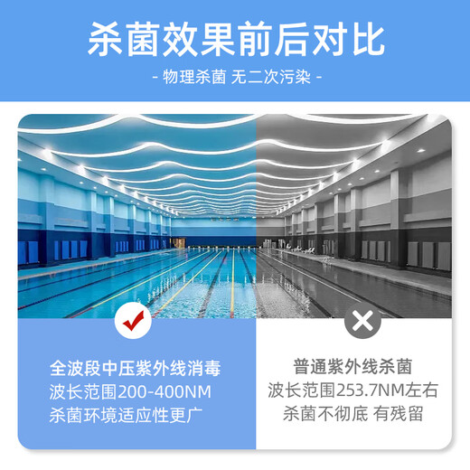 Jie Xiaoqin medium pressure ultraviolet sterilizer, full-band sterilization, algae removal and sterilization equipment supports customization. Ask customer service for the complete equipment to support customization.