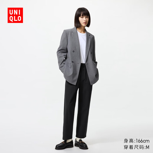 优衣库女装全棉舒适九分裤/休闲时尚百搭宽松478846 09 黑色 M /160/68A