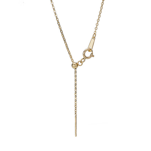 Quan Yin Pure 18K Gold Needle Pull Necklace for Women Perforated Moissanite Clavicle Set 520 Gift for Girlfriend Water Drop Pendant + Necklace Set