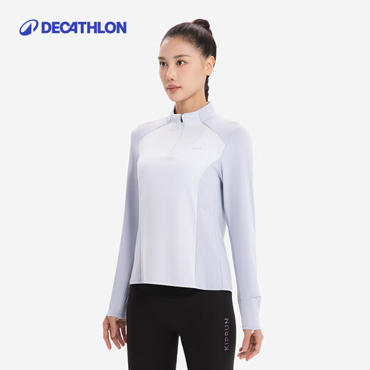 Decathlon half-zip quick-drying clothing for women autumn long-sleeved sports tops T-shirt running clothing fitness clothing-5649946