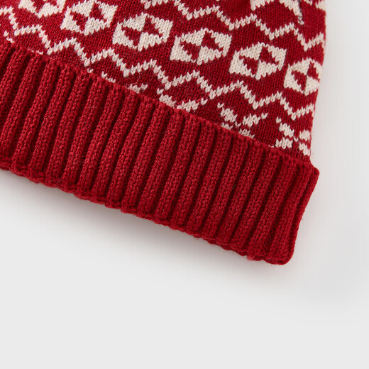 Tongtai (TONGTAI) baby hat autumn and winter 1-5 years old children's knitted hat for boys and girls to go out windproof hat ear protection hat red 50cm