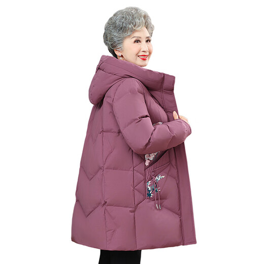 Yaya (YAYA) grandma's winter down jacket 60 and 70 year old lady thickened and warm middle-aged and elderly mother's Chinese style elderly jacket