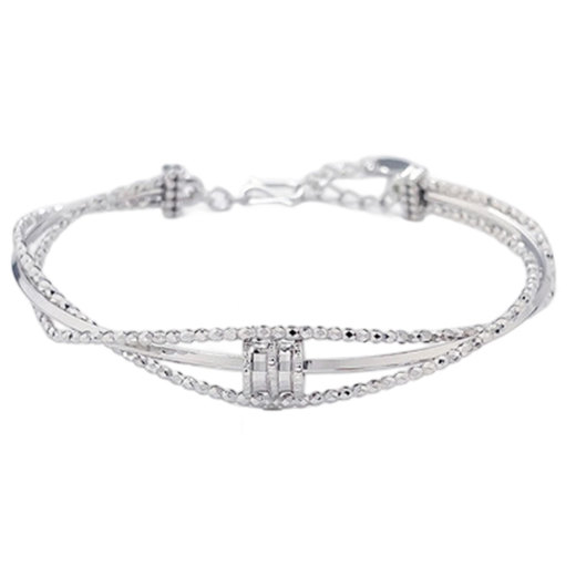 CHINA GOLD pt50 platinum bouncy bead fancy winding small waist bracelet adjustable Mobius broken silver bracelet about 11.08g