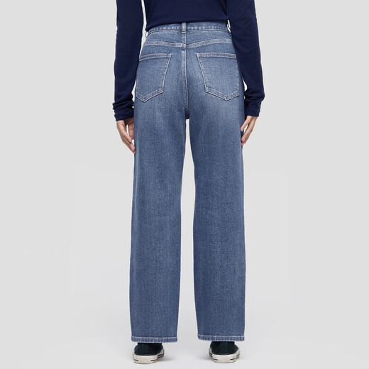 GAP Women's 2025 Herbst New Retro gewaschen Micro-Flash Mid-Wait Straight Jeans Casual Hosen 849915