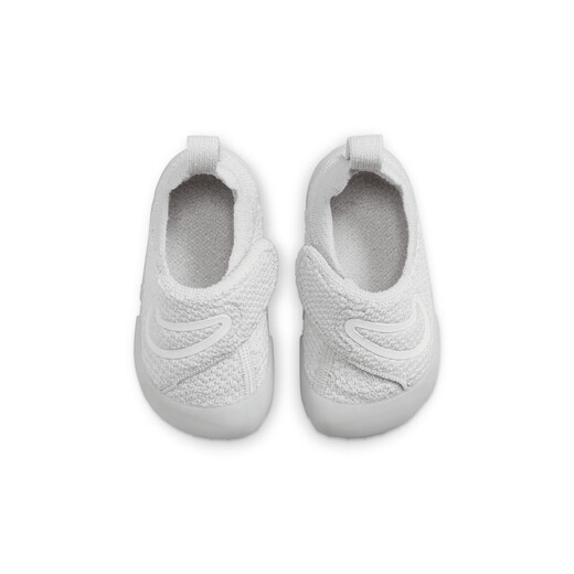 Nike infant and child easy to put on and take off sneakers with Velcro for winter for boys and girls fly knitted NIKE SWOOSH 1 FB3244 002 light silver/sail white/phantom gray/canye gray 21