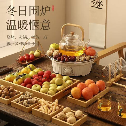 Heat-resistant glass teapot set household stove teapot large capacity electric ceramic stove roasting stove tea set indoor use 900ml bamboo teapot teapot