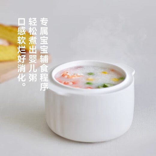 Xingshi Japanese electric stew pot, bird's nest, water-proof small stew pot, household soup, baby porridge pot, baby food supplement pot, 1L capacity - with anti-scald handle + steamer
