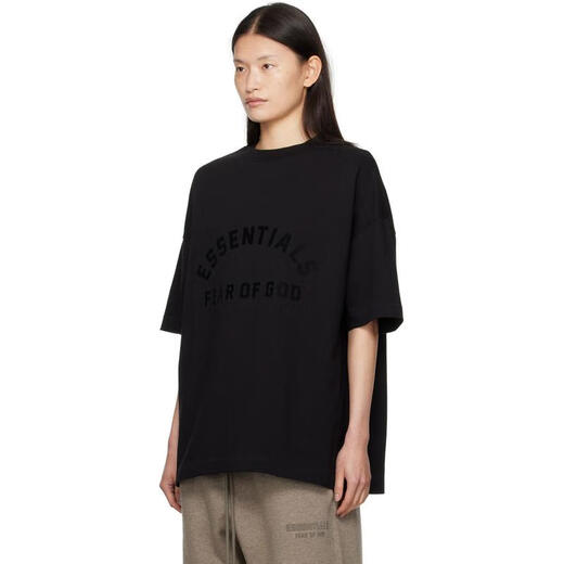 Essentials Light Luxury Women's Black T-Shirt Black 20 | XL