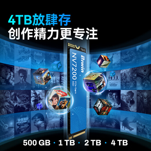 佰维（BIWIN）1TB SSD固态硬盘M.2接口(NVMe协议)NV7200长江存储颗粒 PCIe4.0读速7200MB/s（新老包装随机发货）