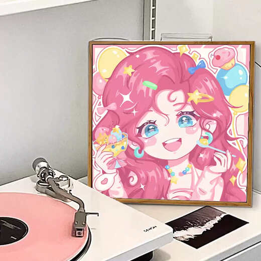 Pintura digital de dibujos animados personificados de Pony y Baoli lindo para colorear para colorear para niños pintados al óleo de dibujos animados LL13658 Pintura acrílica + lienzo profesional + cepillos profesionales múltiples + herramientas de colgación de pared de 20x20 cm de espesor Marco interno de madera maciza de espesor