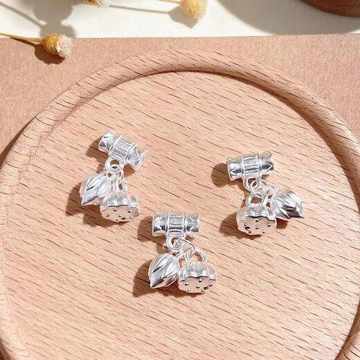 KZD Old Phoenix 999 sterling silver lotus seed lotus pendant diy accessories beaded bracelet two generations of joy pendant material one pack (free 2 5mm silver beads)