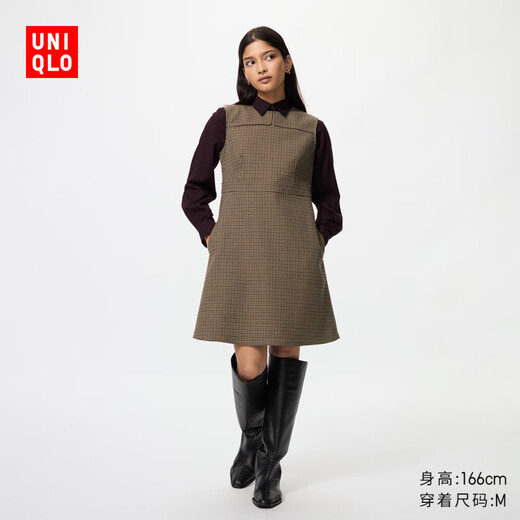 Uniqlo Women's Mini Dress/Sleeveless Skirt 478725 36 Brown L/160/88A