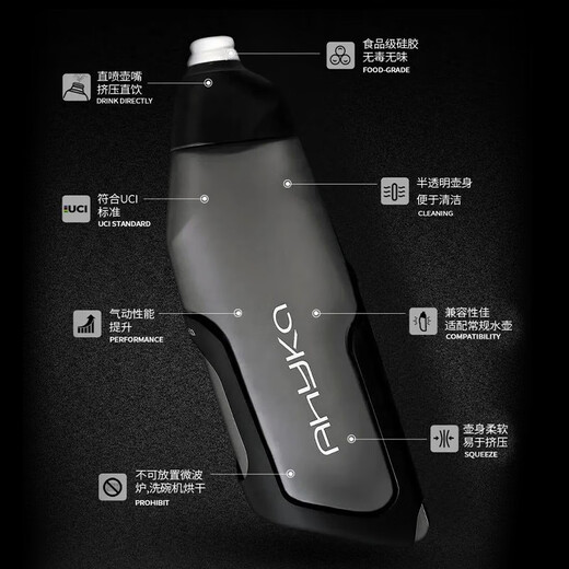 READU pneumatic kettle, AHYKA triathlon cycling kettle, broken wind kettle, fast hydration, non-toxic, road bicycle kettle, kettle set*1, one kettle + one carbon-injected kettle holder