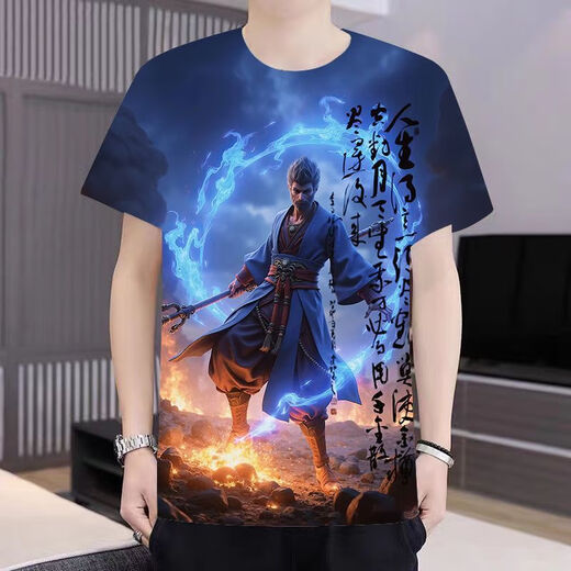 Футболки Qiao Ting's Black Mythical Bloide Game для мужчин и женщин красивые отпечатки с короткой рукава