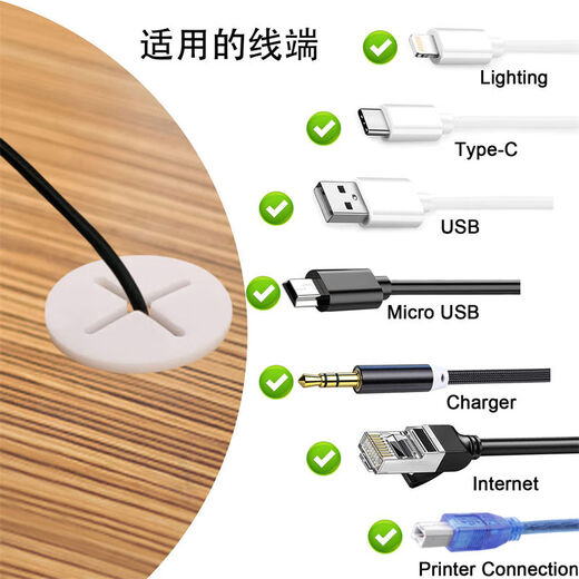 Bun Peng wire hole cover decorative cover waterproof desktop through round silicone cover dust cover mobile phone table cross rubber plug threading black opening 20mm 10 pieces