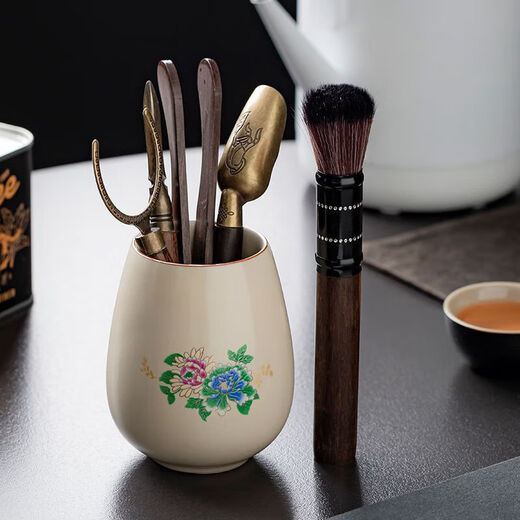 Ru Kiln Tea Ceremony Six Gentlemen Kung Fu Tea Supplies Accessories Ge Kiln Tea Ceremony Tea Making Tools Tea Knife and Tea Clip Set Ge Kiln (She She She She Six Gentlemen)