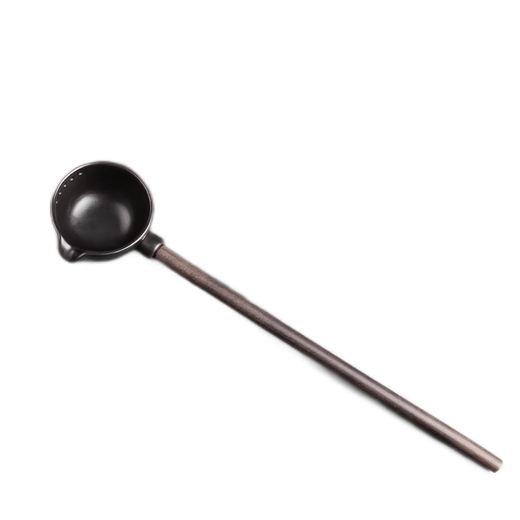Wen Yijia ceramic boiling anti-scalding tea tea dispenser ebony handle spoon teaspoon water dry soaking kung fu tea set accessories ebony tea spoon