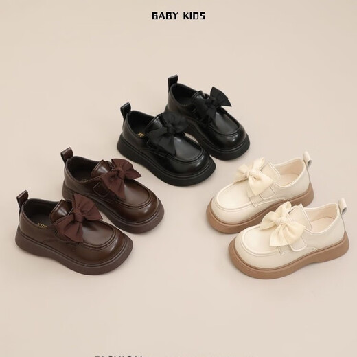 G.duck2025 Xiaoxiangfeng girls children's princess leather shoes new children's shoes spring and autumn girls spring single shoes baby British dark brown upgraded version 27 inner length 16.6 cm