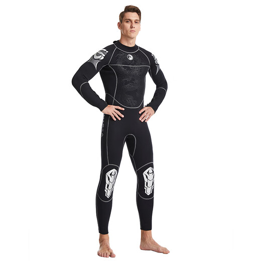 HiSEA 1.5mm Men's One-piece Wet Suit Coldproof and Warm Swimsuit Men's Dragon Black (1.5MM) 3XL