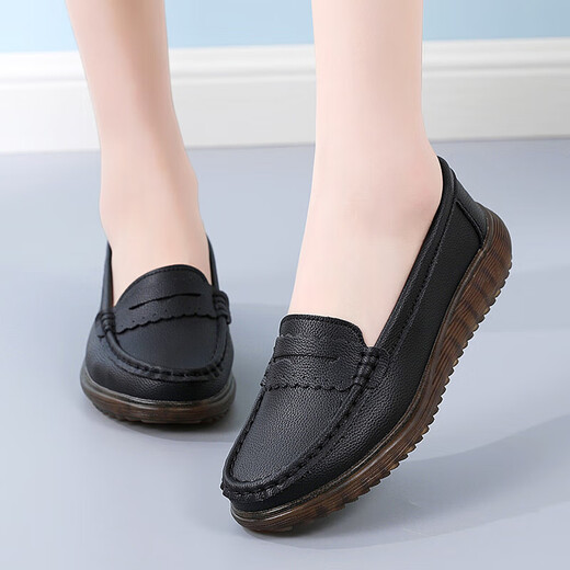 Soft-soled anti-slip mother shoes hollow breathable casual shoes women's shoes pregnant women's non-slip shoes casual shoes foot 826-black four seasons 37