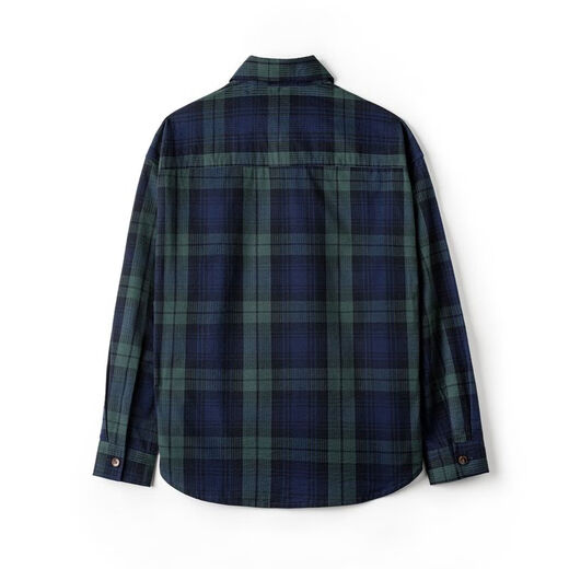 Рабочая одежда Madden, американская ретро сине-зеленая клетчатая рубашка с длинными рукавами, тонкая рубашка с текстурой из чистого хлопка, мужская осенняя сине-зеленая клетчатая рубашка M