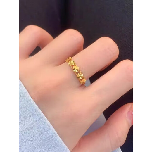 18K gold four-leaf clover ring missing from CHANSUNRUN outlet discount store outlets women’s accessories 1_Four-leaf clover ring adjustable