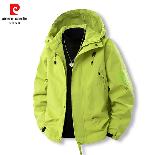 Pierre Cardin Jacket Men's 2025 Spring Outdoor Windproof and Waterproof Mountaineering Jacket Hooded Jacket QG-J90 Khaki XL