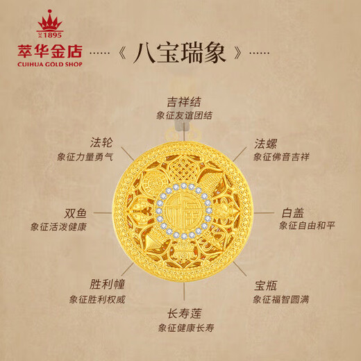 Cuihua Silver Necklace Women's National Trend Eight Treasures Compass Pendant for Girlfriend and Wife Birthday Commemorative Gift Light Luxury Niche