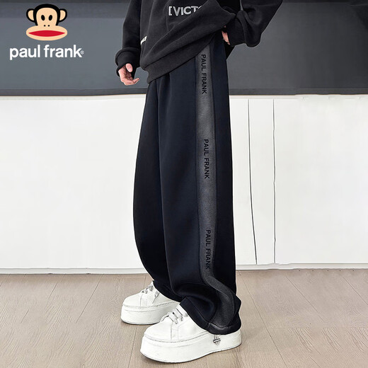 Paul Frank Pants Men's American High Street Trousers Men's Autumn Loose Sports Casual Pants Men's Pants Trend Black XL