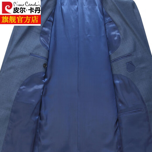 Pierre Cardin high-count worsted 100% wool suit, four seasons high-end professional formal fit, no ironing, business casual suit, blue XL 180