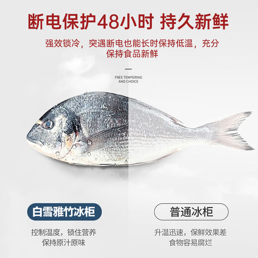 白雪雅竹冰柜商用家用卧式冷柜大容量冷藏冷冻展示柜双温商用大容量冷冻柜商用大冰柜 688单温【经济款】1435x690x850