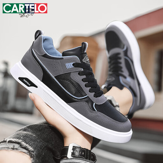 CARTELO crocodile (CARTELO) shoes men's autumn and winter 2025 trendy casual shoes men's shoes versatile sneakers men's sports moral training shoes black 42
