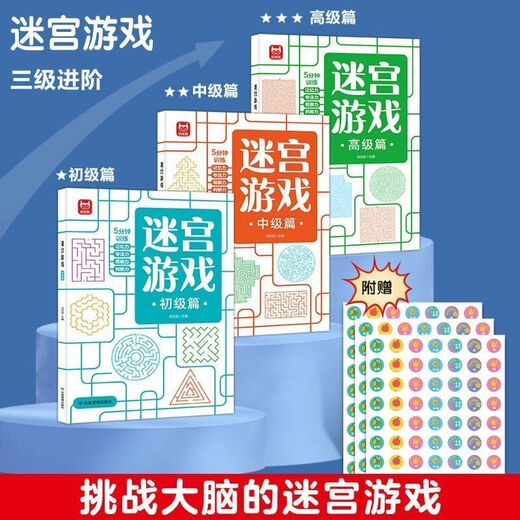 Traine de concentration de labyrinthe pour enfants Puzzle Toys Toys's's Intelligence Nivel-Braking Game High Difficulty Thinking Development [Exercice axé Capacité d'apprentissage] [Elementary + Intermediate + Advanced] Ensemble
